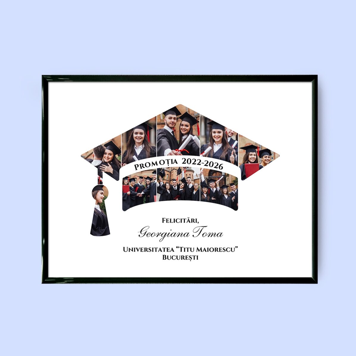 Personalised landscape painting with photos and text - Graduation