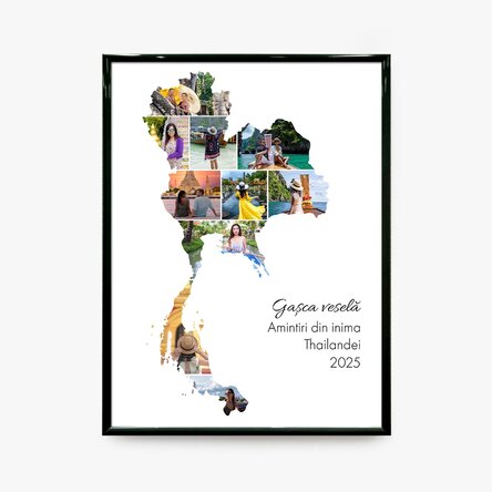 Tablou personalizat cu 10 poze și text - Thailanda