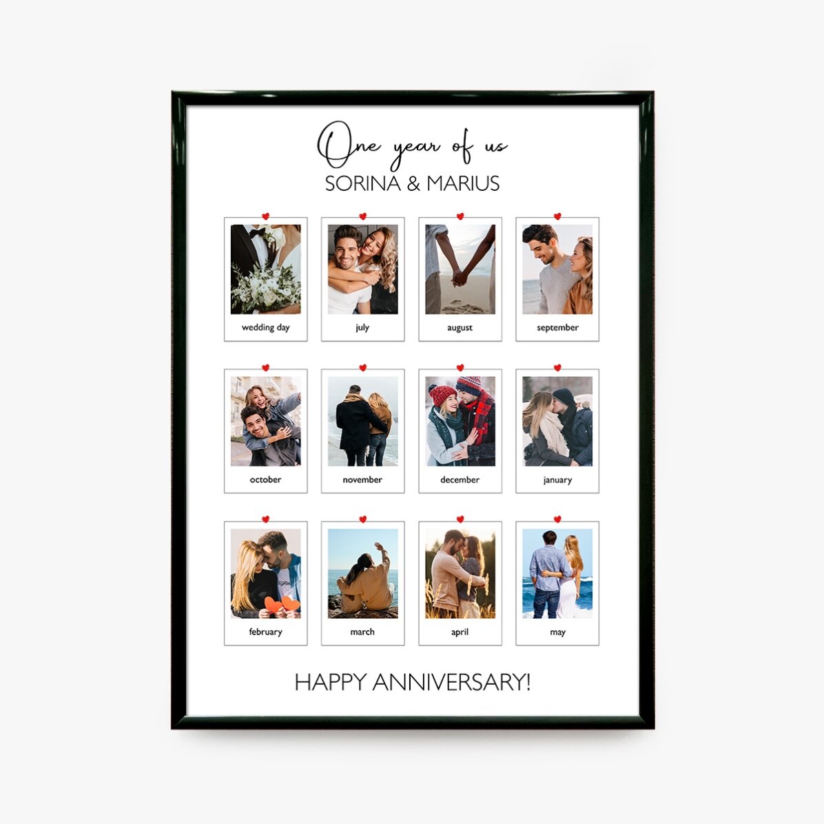 Personalised canvas with 12 photos and a message - Our memories