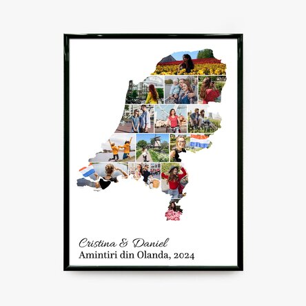 Tablou personalizat cu 14 poze și text - Olanda