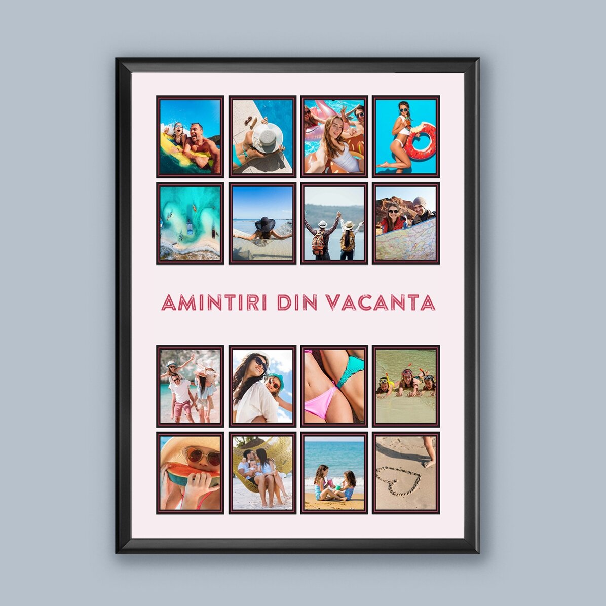 Personalised canvas with 16 holiday photos