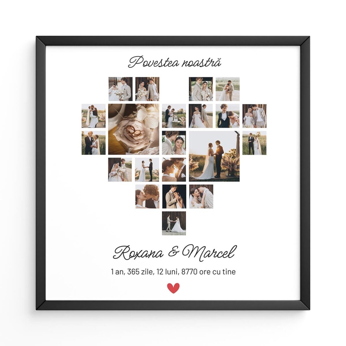 Personalised canvas with 21 photos and text - Our story