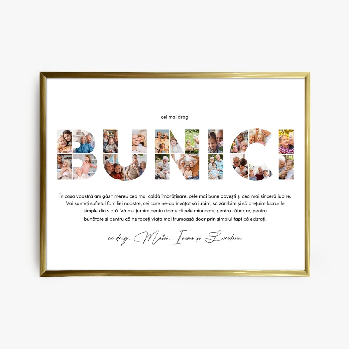 Personalised canvas featuring 22 photos and text – GRANDPARENTS