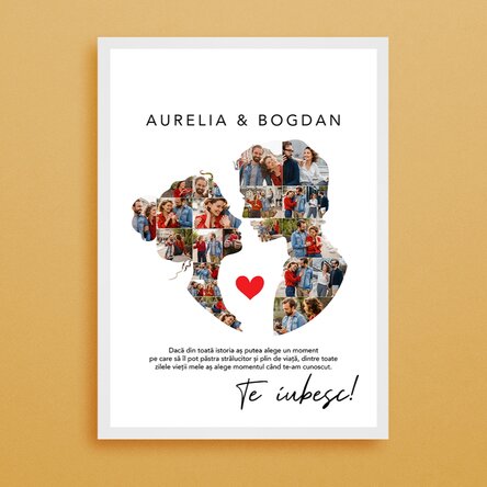 Tablou personalizat cu 26 poze și text pentru cuplu - Iubirea noastră