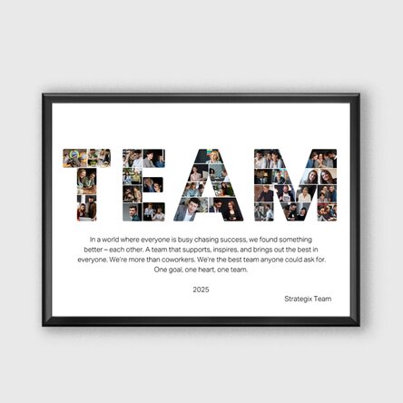 Tablou personalizat cu 29 de poze și text  - Best Team