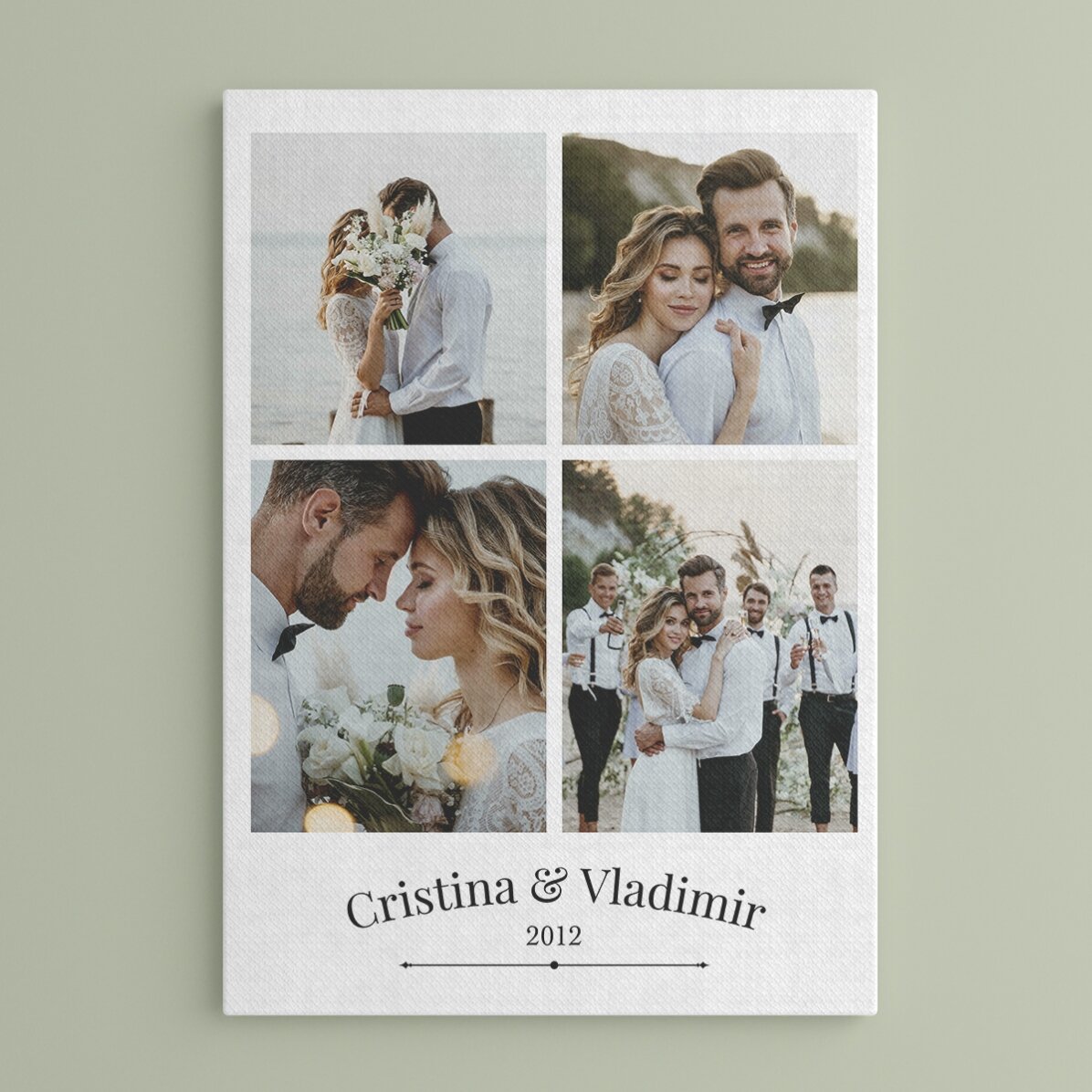 Tablou personalizat cu 4 poze de cuplu