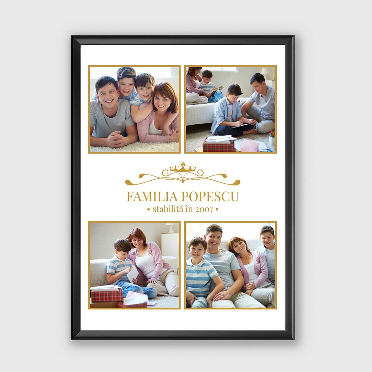 Personalised canvas with 4 family photos