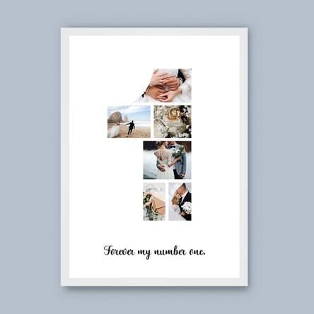 Tablou personalizat cu 6 poze model numărul 1 și mesaj text 