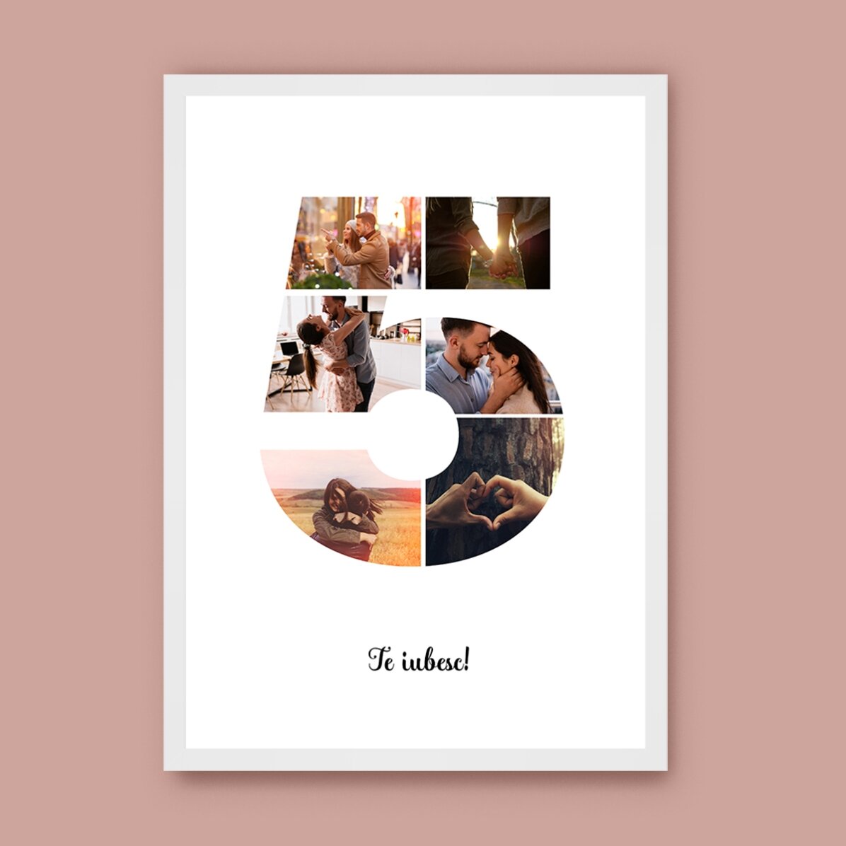 Tablou personalizat cu 6 poze model numărul 5 și mesaj text