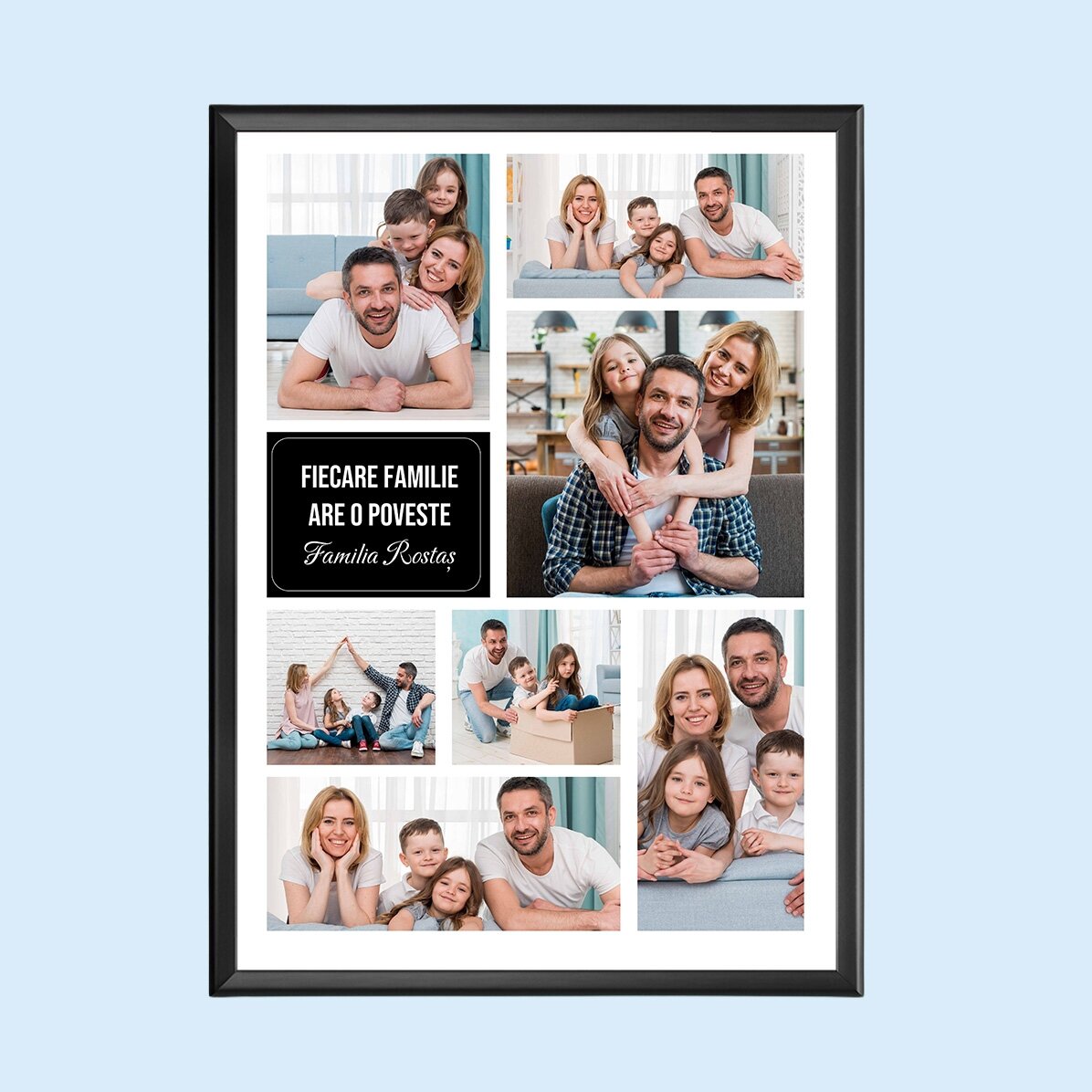 Personalised canvas with 7 family photos