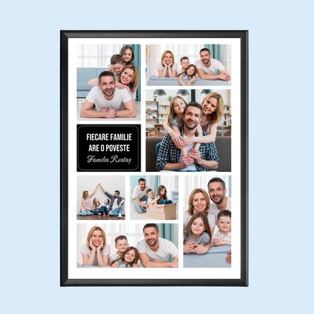 Personalised canvas with 7 family photos