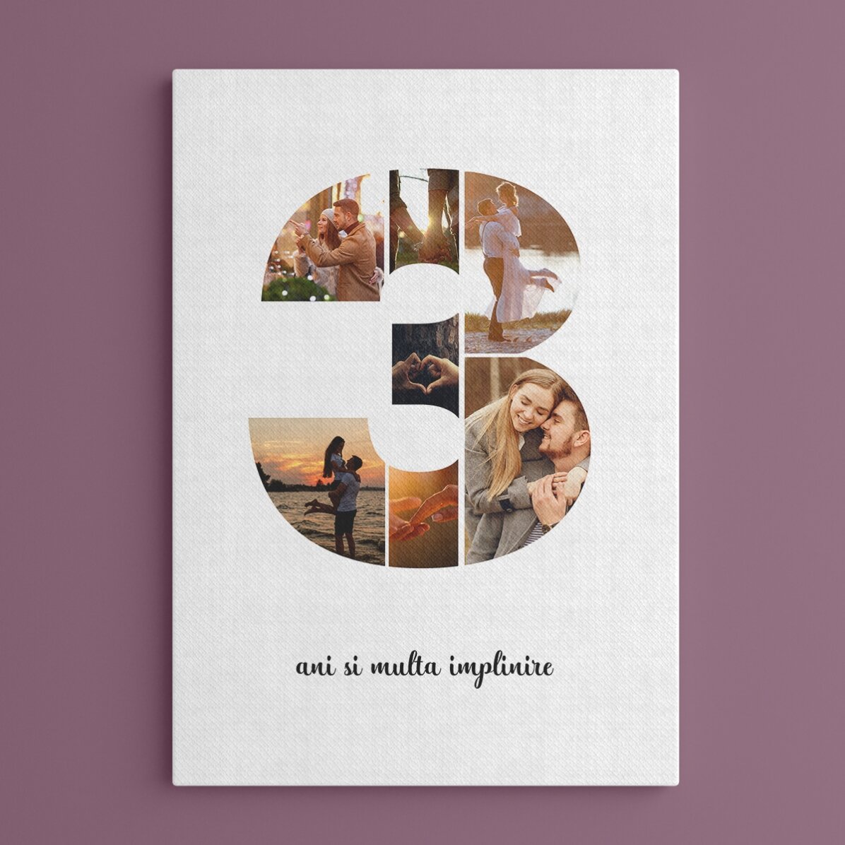 Tablou personalizat cu 7 poze model numărul 3 și mesaj text