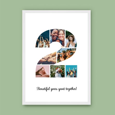 Tablou personalizat cu 8 poze model numărul 2 și mesaj text 