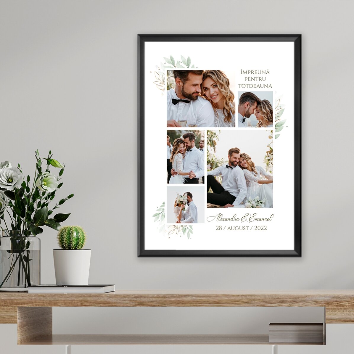Personalised picture frame with photos and text - Wedding