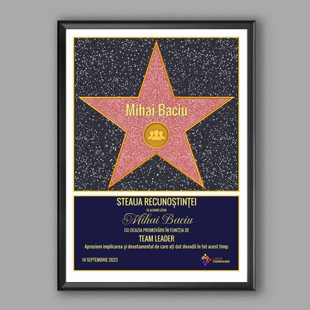 Tablou personalizat cu logo și text - Steaua recunoștinței