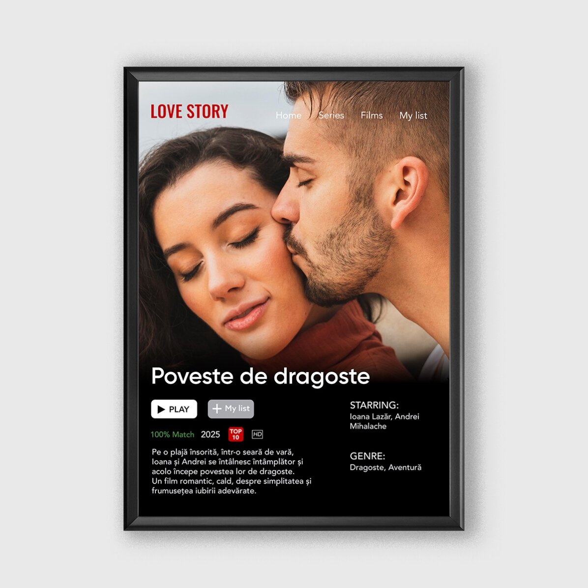 Tablou personalizat cu o poză și mesaj - Film