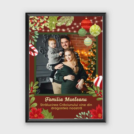 Tablou personalizat cu o poză și text - Magia Crăciunului