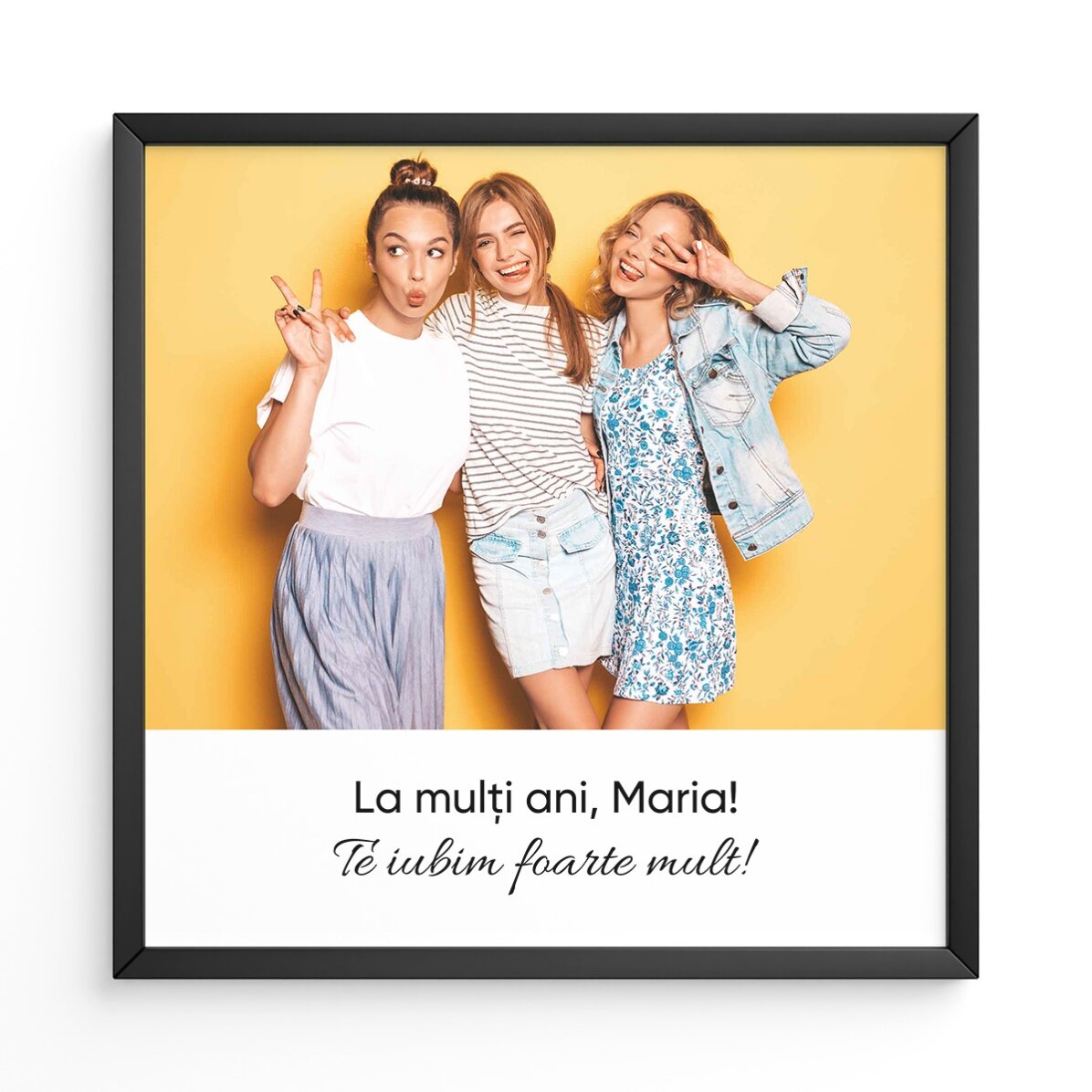 Tablou personalizat cu o poză și text 