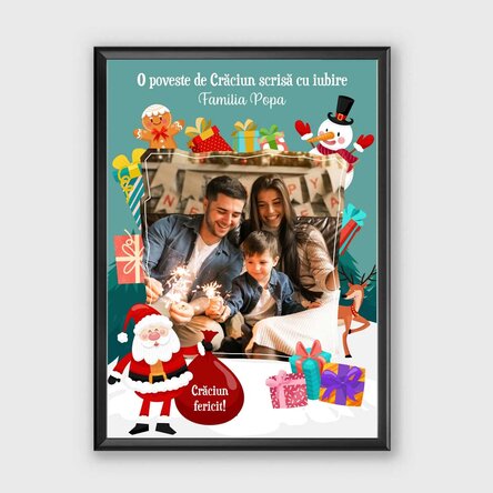 Tablou personalizat cu o poză și text - Poveștile Crăciunului
