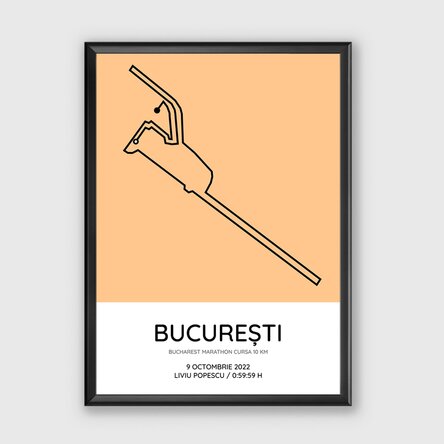 Tablou personalizat cu text - Bucharest Marathon Cursa 10 km