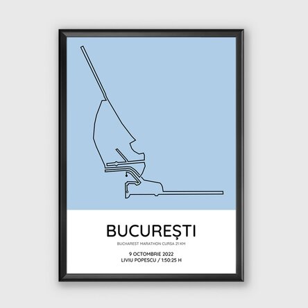 Tablou personalizat cu text - Bucharest Marathon Cursa 21 km