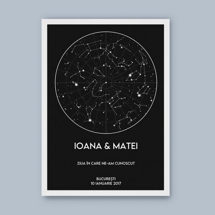 Tablou personalizat cu text - Harta stelelor