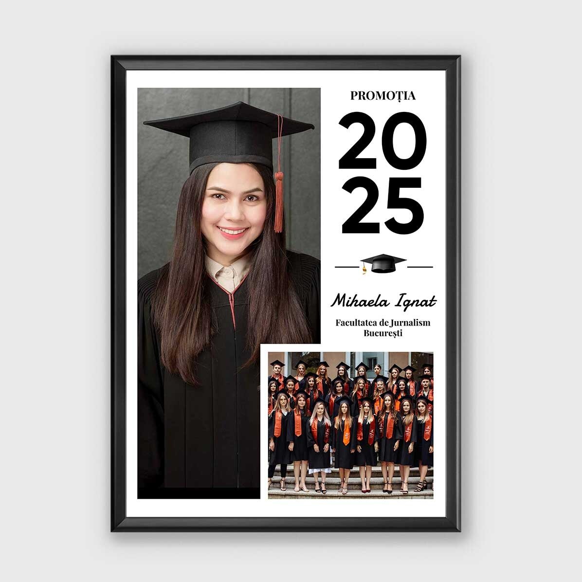 Tablou personalizat cu text și 2 poze - Absolvire