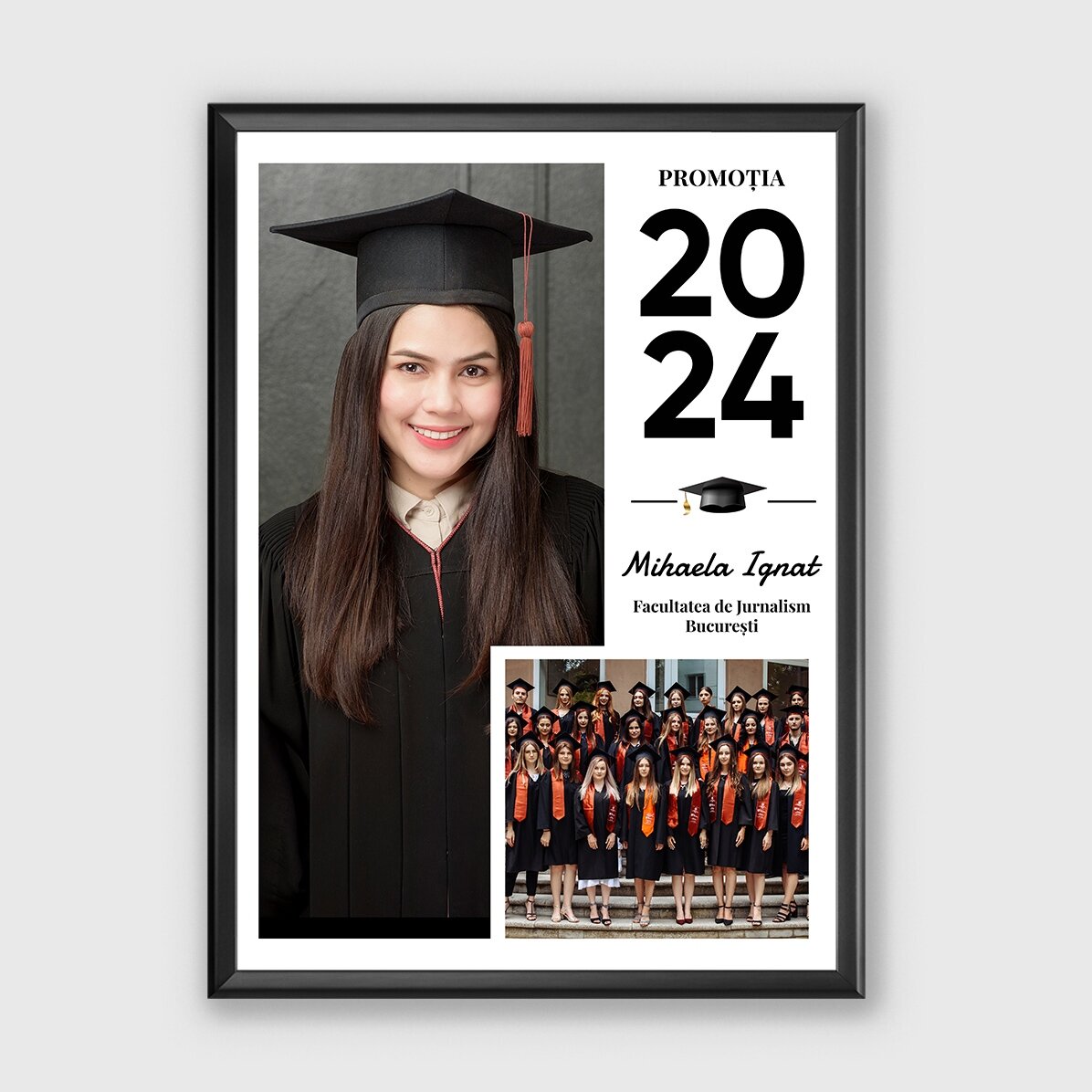 Tablou personalizat cu text și 2 poze - Absolvire