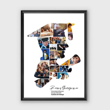 Tablou personalizat cu text și 22 poze pentru absolvire - El