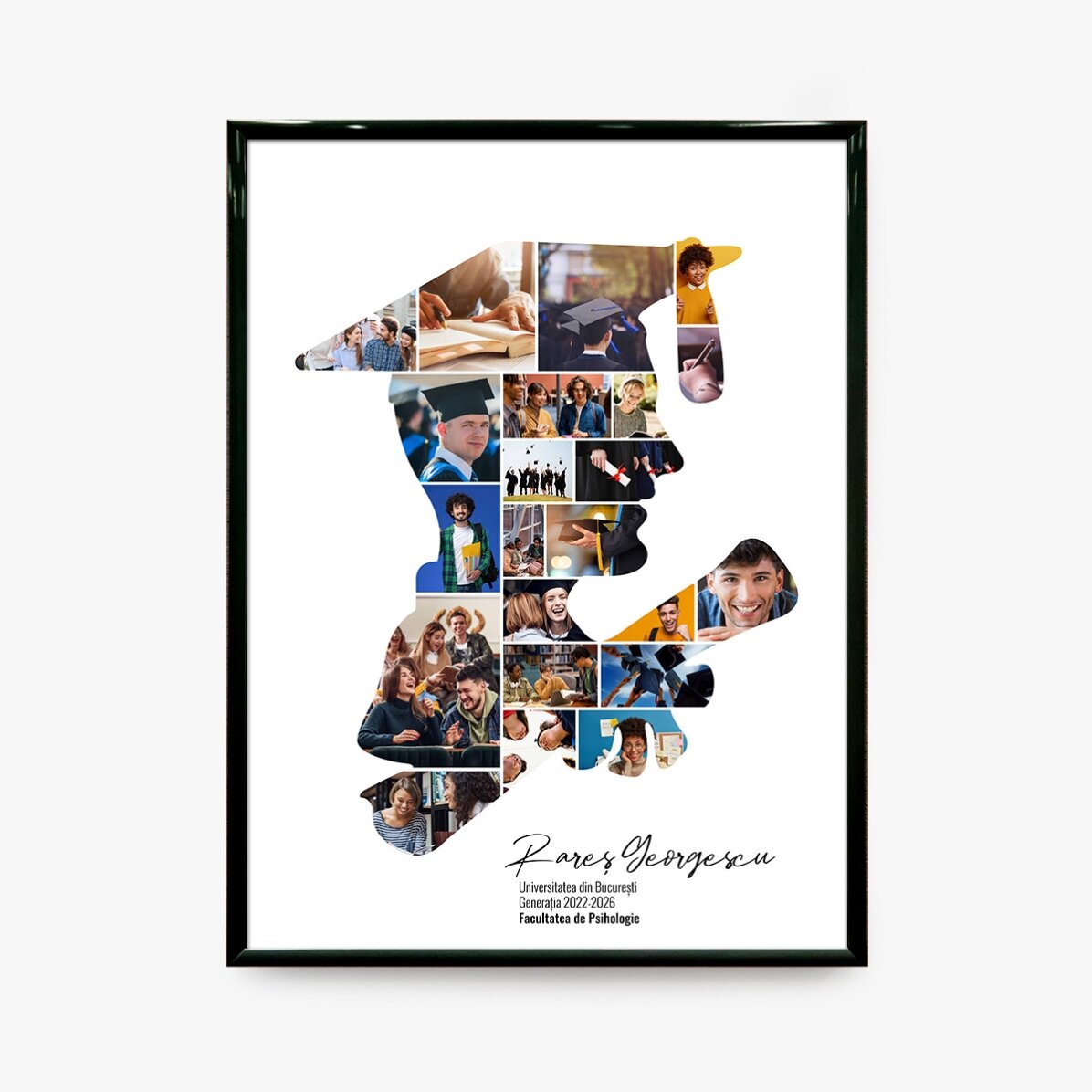 Personalised canvas with text and 22 photos for graduation - El