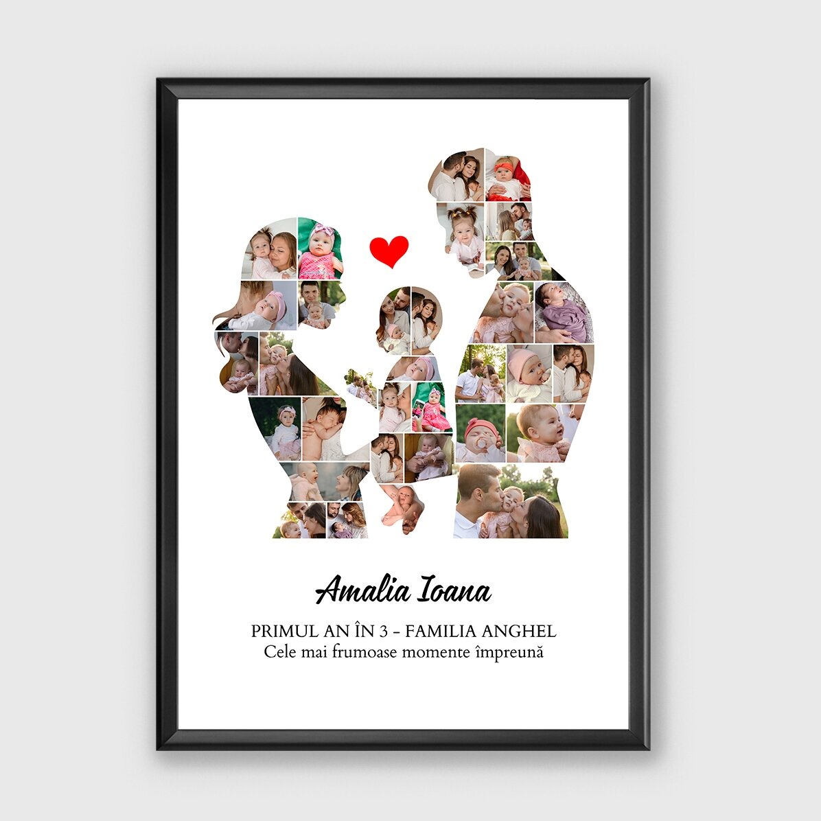 Personalised canvas print with text and 33 photos - Family
