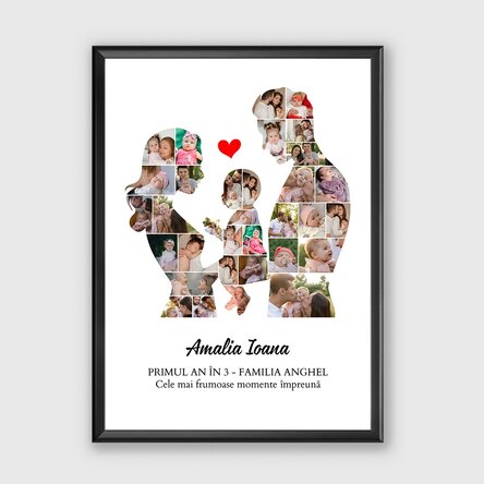 Personalised canvas print with text and 33 photos - Family