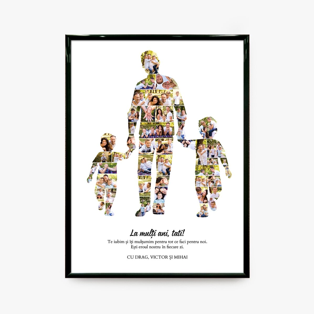 Personalised canvas print with text and 49 photos – Dad, 2 boys