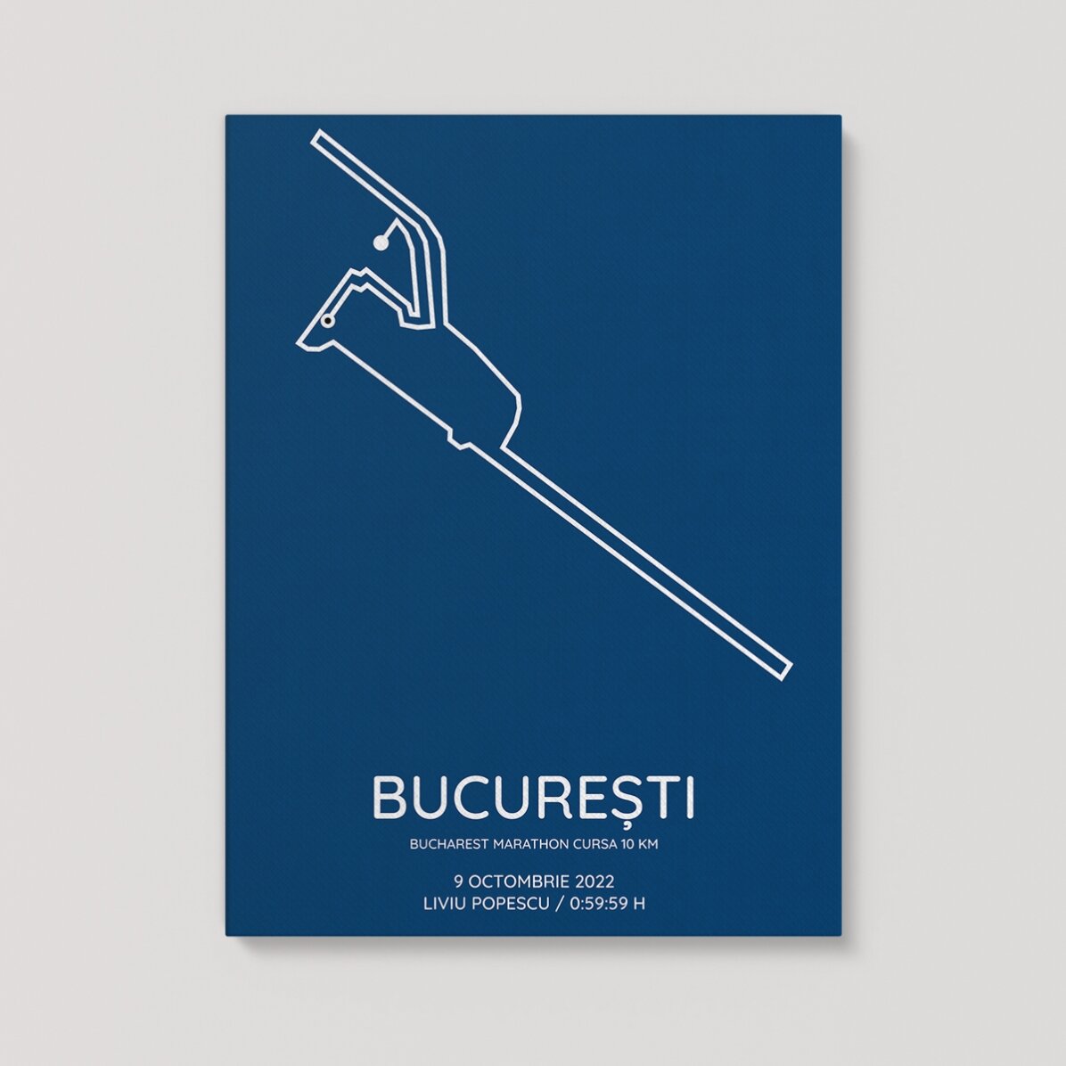 Tablou personalizat cu text și fundal colorat - Bucharest Marathon Cursa 10 km