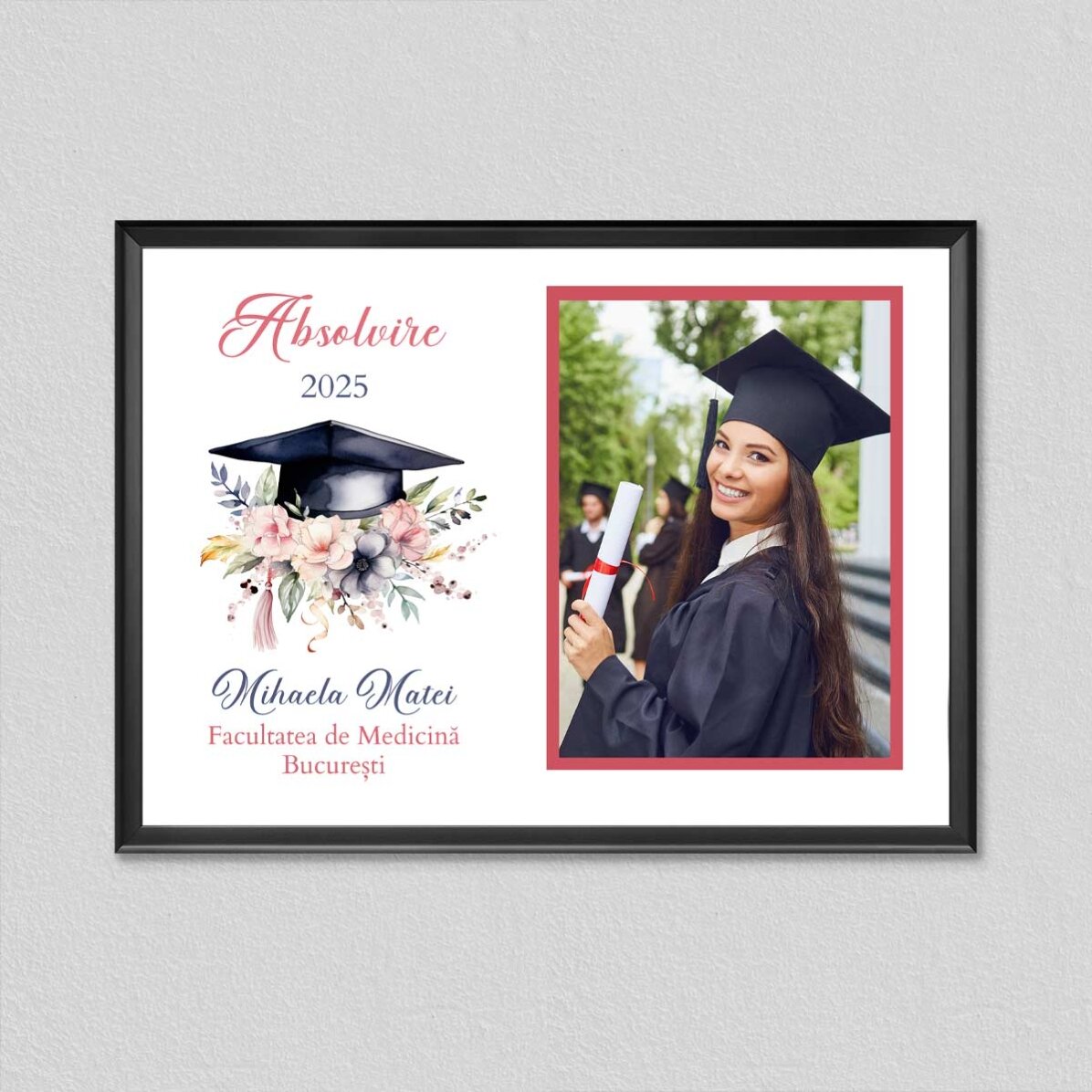 Tablou personalizat cu text și o poză - Absolvire