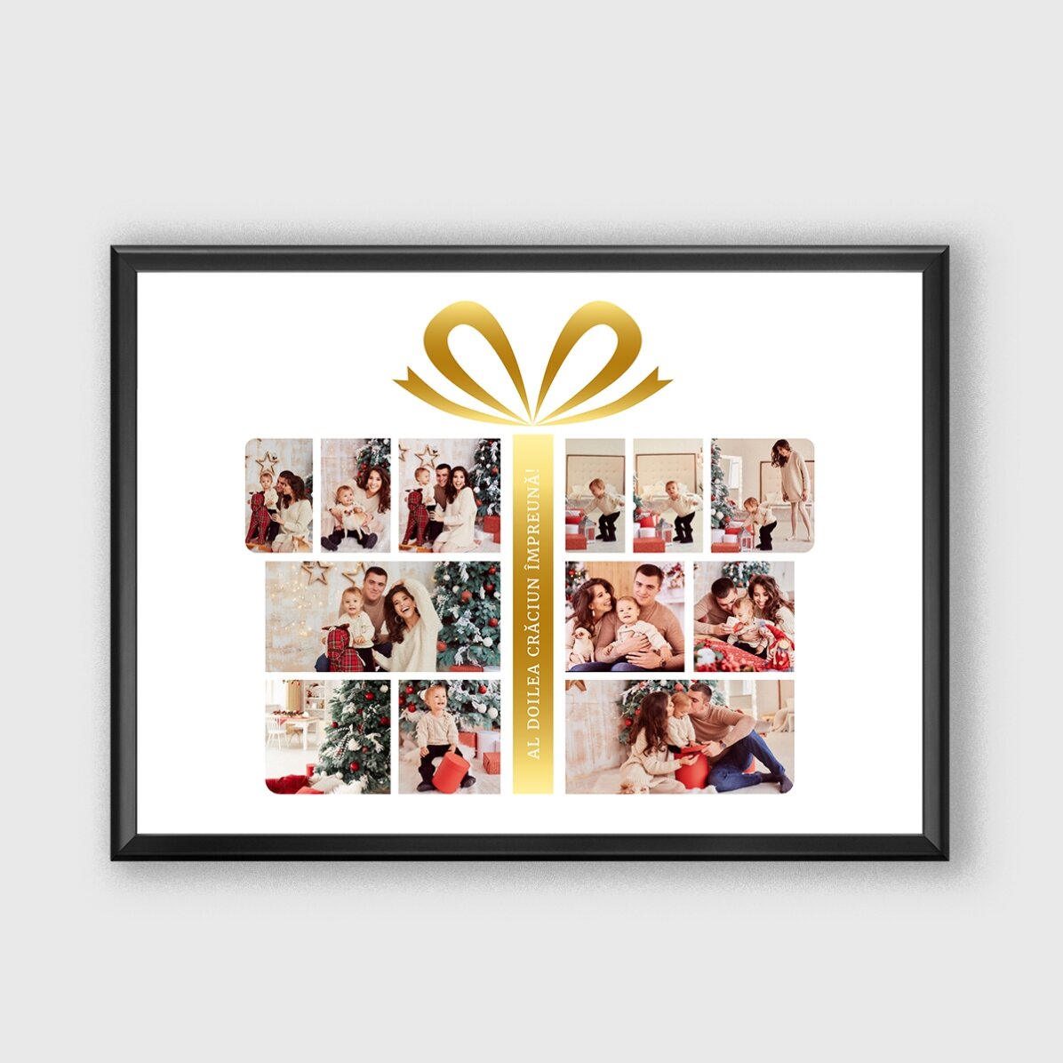 Tablou personalizat cu 12 poze și text - Gift Box
