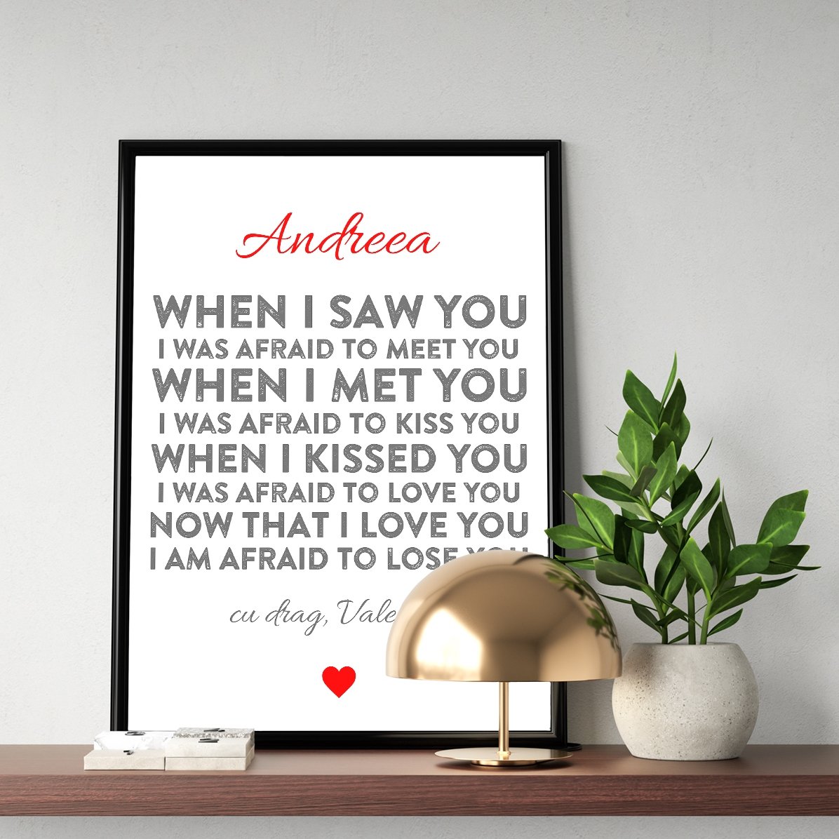 Tablou personalizat - declarație de dragoste
