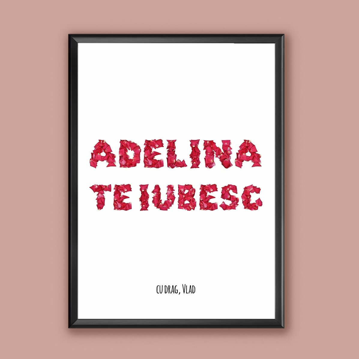 Tablou personalizat petale trandafir