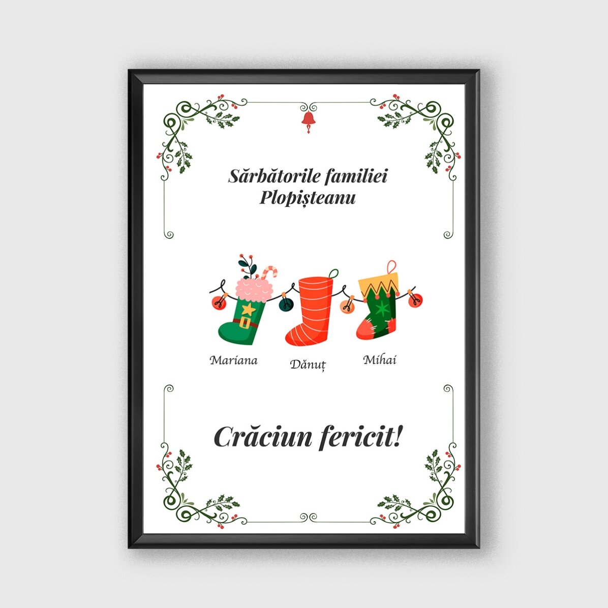 Tablou personalizat - Șosete de Crăciun