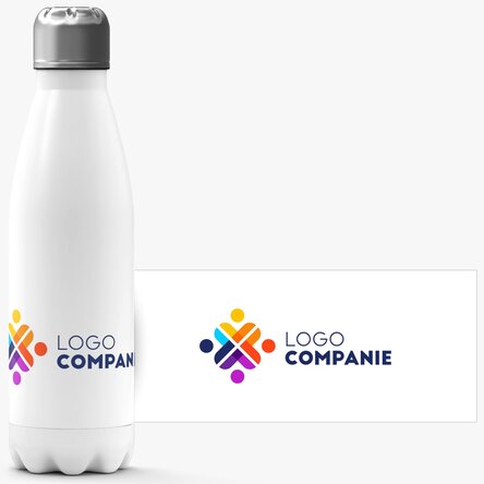 Termos cu bază albă personalizat cu logo pe landscape