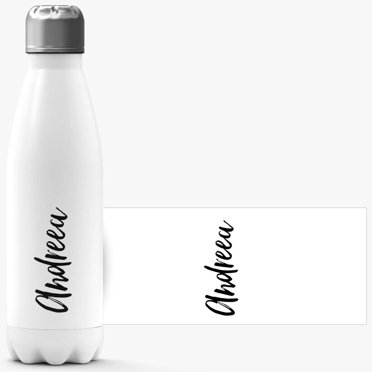 Termos cu bază albă personalizat cu numele tău 