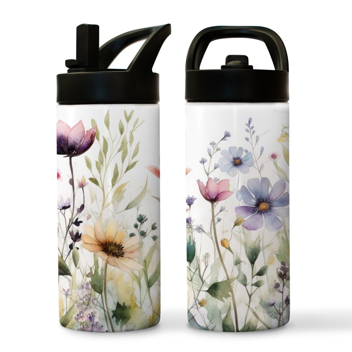 Termos cu mâner și pai - colecție Floral