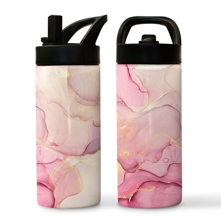 Termos cu mâner și pai - colecție Marble