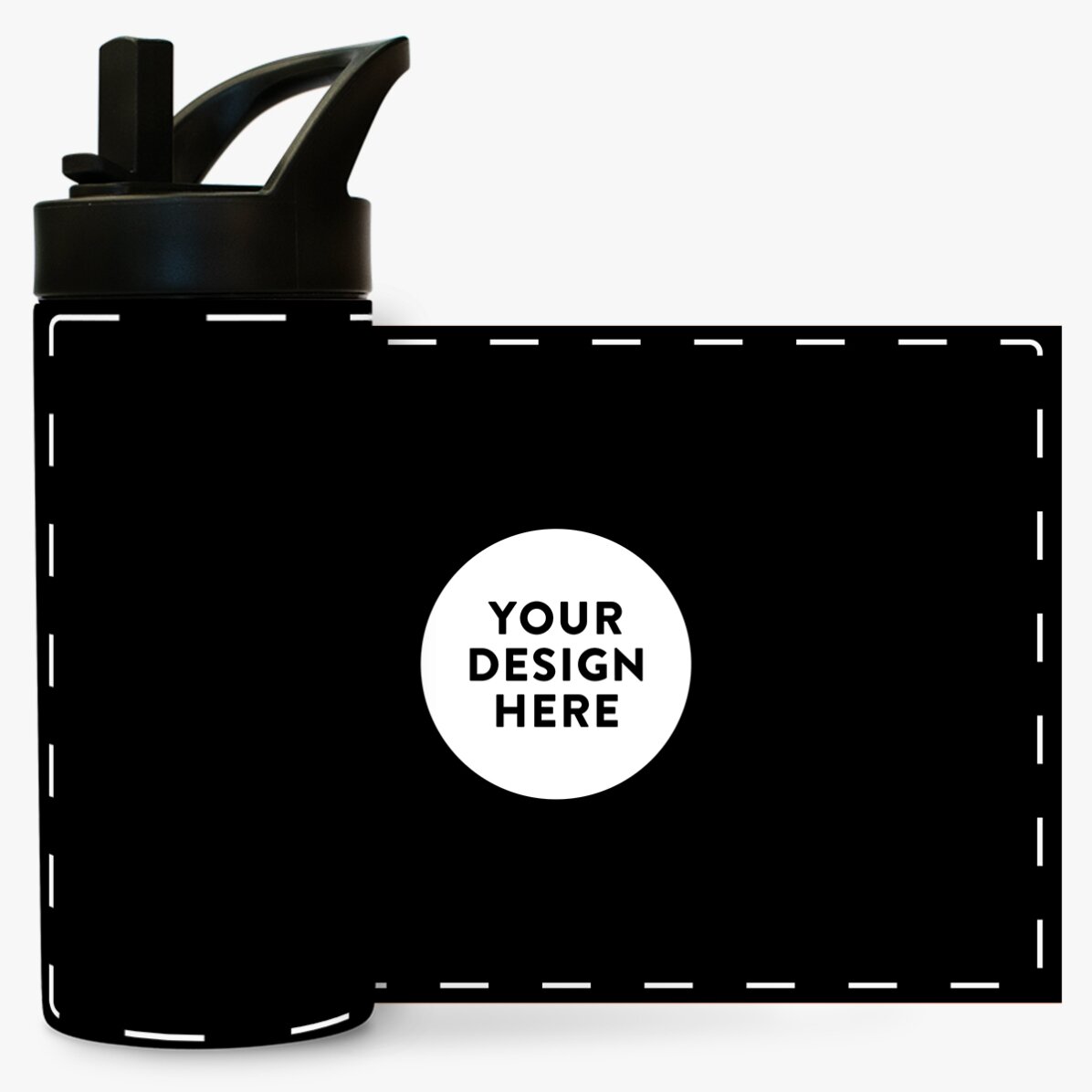 Termos cu mâner și pai personalizat cu grafica ta