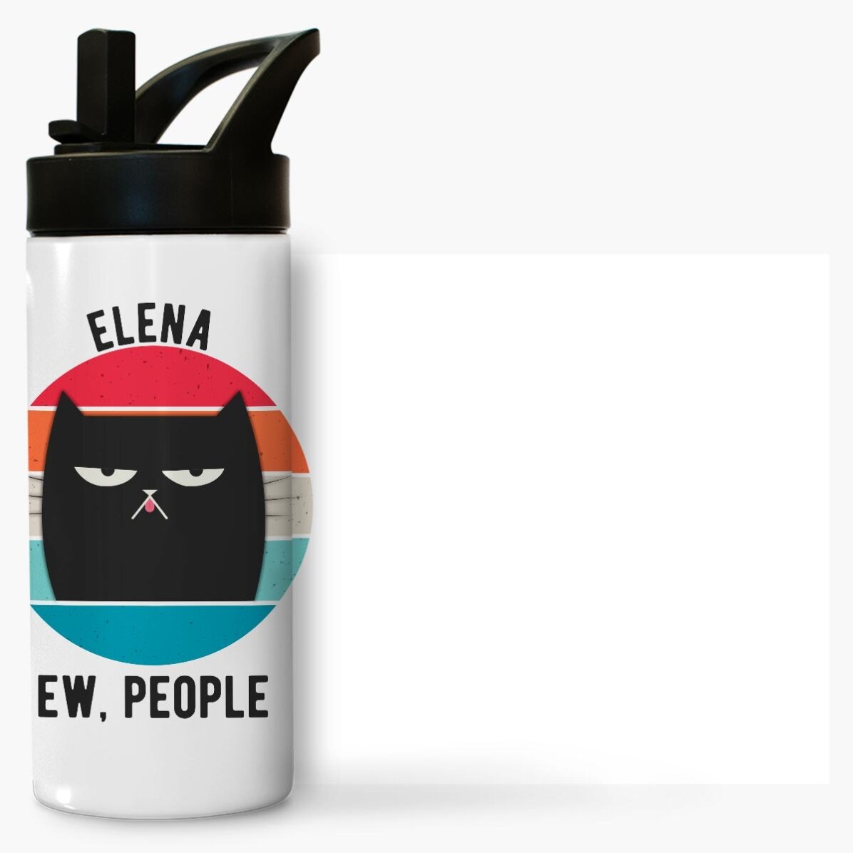Termos cu mâner și pai personalizat cu nume - Ew, people
