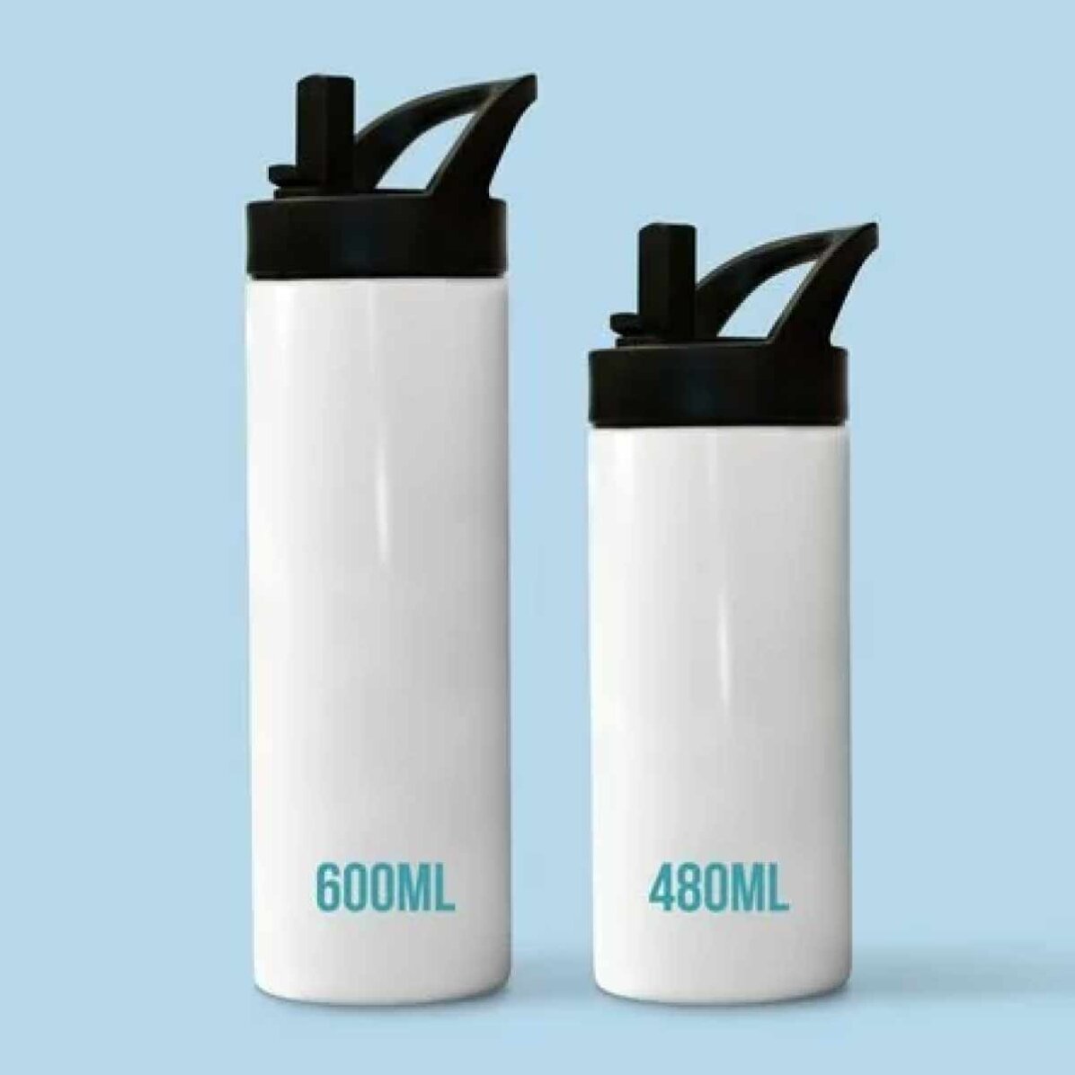 Termos cu mâner și pai personalizat cu 2 rânduri de text