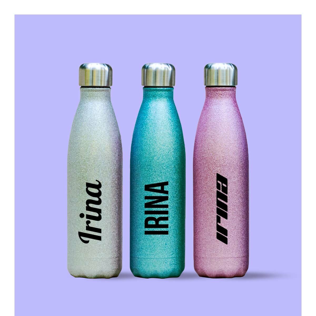 Personalised glitter thermos flasks