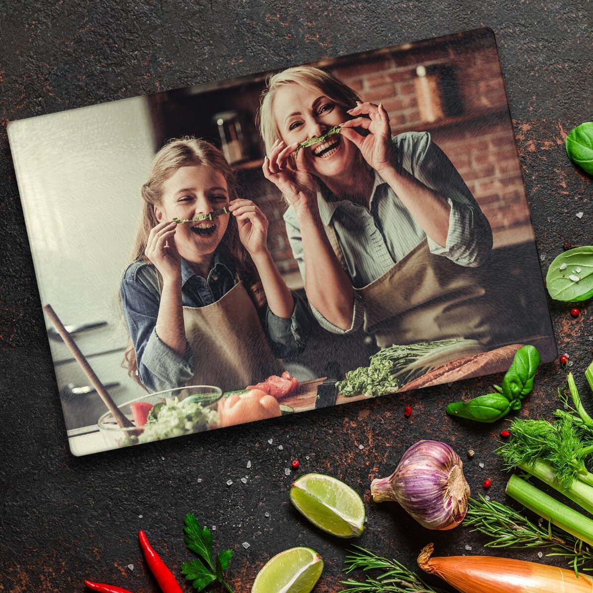 Tocător de sticlă personalizat cu o poză