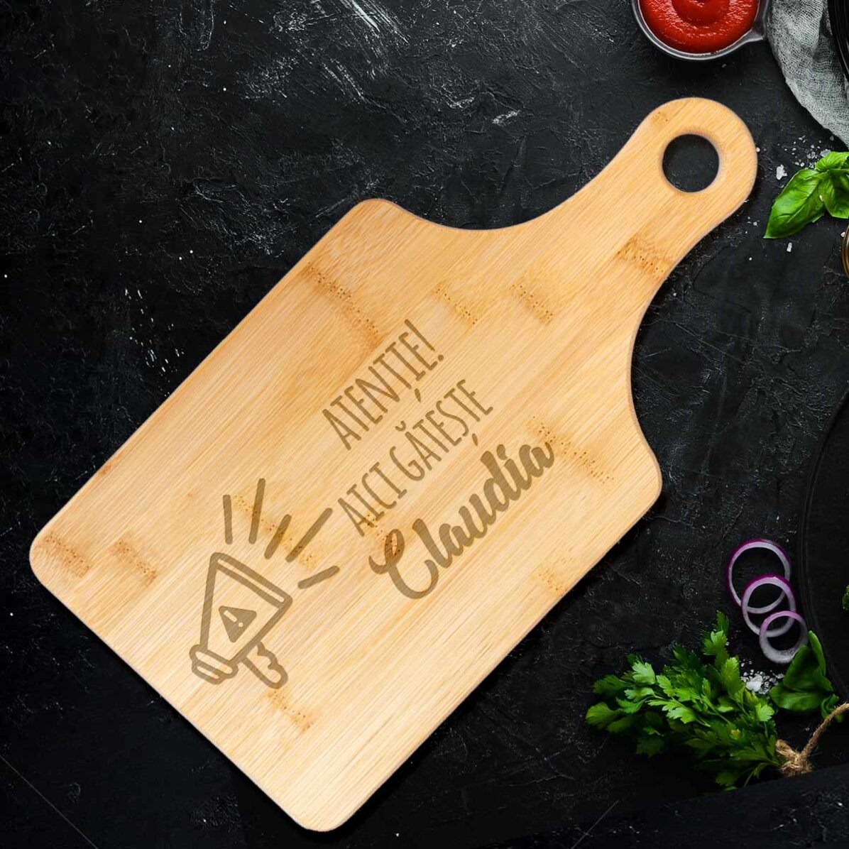 Tocător personalizat - Atenție