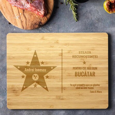 Tocător personalizat cu text - Steaua recunoștinței